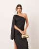 ARRANGE ARRANGE drape one shoulder maxi dress with tulip skirt in black - 4