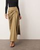 ARRANGE ARRANGE drape structured maxi skirt with metal trim in camel-Neutral - 2
