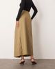 ARRANGE ARRANGE drape structured maxi skirt with metal trim in camel-Neutral - 4
