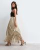 ARRANGE ARRANGE draped fringe hem maxi skirt in soft khaki-Green - 3