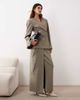 ARRANGE ARRANGE draped tailored maxi skirt in gray - 1