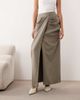 ARRANGE ARRANGE draped tailored maxi skirt in gray - 4