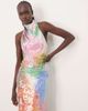 ARRANGE ARRANGE embellished draped halter column maxi dress in abstract sequin-Multi - 4
