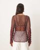 ARRANGE ARRANGE embellished mesh long sleeve top in dusky pink-Purple - 4