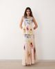 ARRANGE ARRANGE embroidered floral pleated maxi skirt in pink - part of a set - 2
