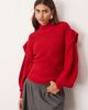 ARRANGE ARRANGE engineered knit sculpted sweater with shoulder detail in red - 1