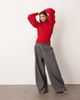 ARRANGE ARRANGE engineered knit sculpted sweater with shoulder detail in red - 2