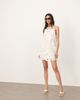 ARRANGE ARRANGE floral cutwork halterneck mini dress with contrast stitch in white - 2
