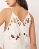 ARRANGE ARRANGE floral cutwork halterneck mini dress with contrast stitch in white - 3