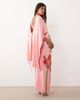 ARRANGE ARRANGE floral embroidered satin overlay maxi dress in pink - 4