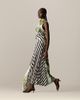 ARRANGE ARRANGE floral print and stripes sleeveless cowl neck maxi dress-Multi - 1