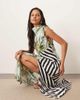 ARRANGE ARRANGE floral print and stripes sleeveless cowl neck maxi dress-Multi - 2