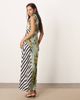 ARRANGE ARRANGE floral print and stripes sleeveless cowl neck maxi dress-Multi - 3