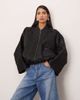 ARRANGE ARRANGE floral quilted bomber jacket in black - 1