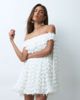 ARRANGE ARRANGE fringe sequin bardot trapeze mini dress in white - 1