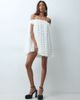 ARRANGE ARRANGE fringe sequin bardot trapeze mini dress in white - 2