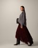 ARRANGE ARRANGE fringe texture asymmetric maxi skirt in oxblood-Red - 1