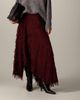 ARRANGE ARRANGE fringe texture asymmetric maxi skirt in oxblood-Red - 2