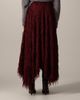 ARRANGE ARRANGE fringe texture asymmetric maxi skirt in oxblood-Red - 4