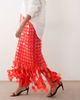 ARRANGE ARRANGE futurist sequined fringe hem midi skirt in tomato-Orange - 2