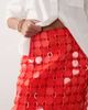 ARRANGE ARRANGE futurist sequined fringe hem midi skirt in tomato-Orange - 3