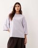 ARRANGE ARRANGE heavy weight boxy 3/4 sleeve T-shirt in soft lilac-Purple - 1