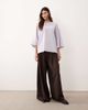 ARRANGE ARRANGE heavy weight boxy 3/4 sleeve T-shirt in soft lilac-Purple - 2