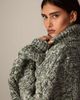 ARRANGE ARRANGE high neck twisted yarn cable sweater in green and cream - 3