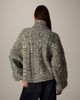 ARRANGE ARRANGE high neck twisted yarn cable sweater in green and cream - 4