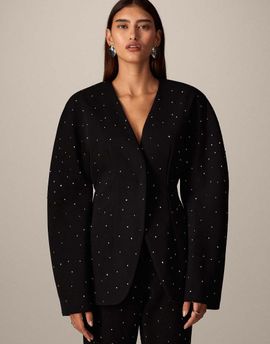 ARRANGE ARRANGE hot fix tailored ovoid sleeve blazer in black - part of a set