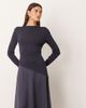 ARRANGE ARRANGE hybrid knit maxi dress with asymmetric skirt in navy - 3
