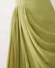 ARRANGE ARRANGE hybrid plunge halter neck cinched waist maxi dress with train in green - 2