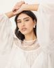 ARRANGE ARRANGE lace detail blouson sleeve top with drawstring detail in white - 2
