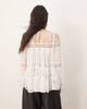ARRANGE ARRANGE lace detail blouson sleeve top with drawstring detail in white - 3