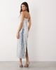 ARRANGE ARRANGE linear encrusted column cami maxi dress in ice blue - 4
