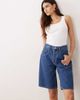 ARRANGE ARRANGE loose fit longline Bermuda shorts in mid wash blue - 2
