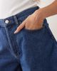 ARRANGE ARRANGE loose fit longline Bermuda shorts in mid wash blue - 3