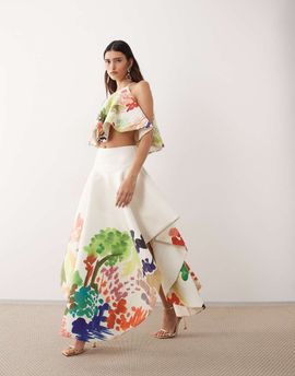 ARRANGE ARRANGE maxi skirt in abstract painterly print - part of a set-Multi