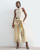 ARRANGE ARRANGE metallic hitched side midi skirt in gold - 1