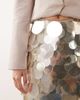 ARRANGE ARRANGE mirror paillette column maxi skirt in silver - 4