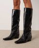 ARRANGE ARRANGE Noa premium leather western knee boots in black - 4