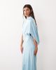 ARRANGE ARRANGE open cowl back minimalist column maxi dress in pale blue - 2