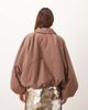 ARRANGE ARRANGE oversized bomber jacket with balloon sleeves in rich brown - 4