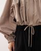 ARRANGE ARRANGE oversized bomber jacket with balloon sleeves in stone-Brown - 3