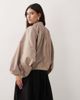 ARRANGE ARRANGE oversized bomber jacket with balloon sleeves in stone-Brown - 4