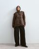 ARRANGE ARRANGE oversized funnel neck cargo jacket in chocolate plaid-Multi - 3