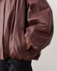 ARRANGE ARRANGE oversized leather bomber coat with balloon sleeve in brown - 3