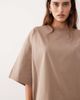 ARRANGE ARRANGE oversized premium heavy weight T-shirt in taupe-Neutral - 4