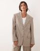 ARRANGE ARRANGE oversized single breasted blazer in chocolate stripes - part of a set-Neutral - 1