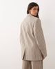 ARRANGE ARRANGE oversized single breasted blazer in chocolate stripes - part of a set-Neutral - 4